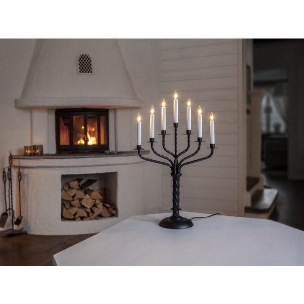 Bore lysestake 38 cm - svart - Innredning - Julepynt & helgedekorasjon - Julepynt & juledekorasjon