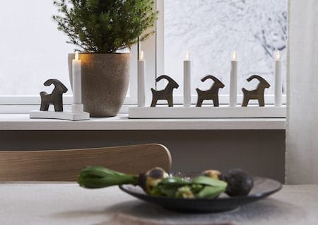 Bruse Lysestake 43 cm - hvit og brun - Innredning - Julepynt & helgedekorasjon - Julepynt & juledekorasjon