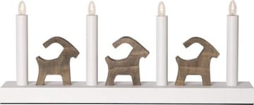 Bruse Lysestake 43 cm - hvit og brun - Innredning - Julepynt & helgedekorasjon - Julepynt & juledekorasjon