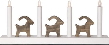 Bruse Lysestake 43 cm - hvit og brun - Innredning - Julepynt & helgedekorasjon - Julepynt & juledekorasjon