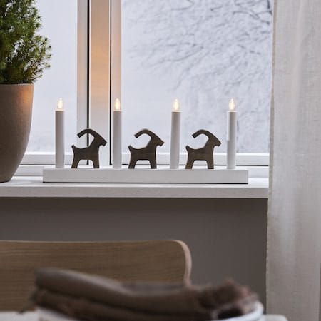 Bruse Lysestake 43 cm - hvit og brun - Innredning - Julepynt & helgedekorasjon - Julepynt & juledekorasjon