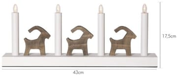 Bruse Lysestake 43 cm - hvit og brun - Innredning - Julepynt & helgedekorasjon - Julepynt & juledekorasjon