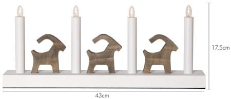 Bruse Lysestake 43 cm - hvit og brun - Innredning - Julepynt & helgedekorasjon - Julepynt & juledekorasjon