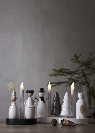 Christmas Joy lysestake 16 cm - hvit - Innredning - Julepynt & helgedekorasjon - Julepynt & juledekorasjon