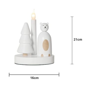 Christmas Joy lysestake 16 cm - hvit - Innredning - Julepynt & helgedekorasjon - Julepynt & juledekorasjon