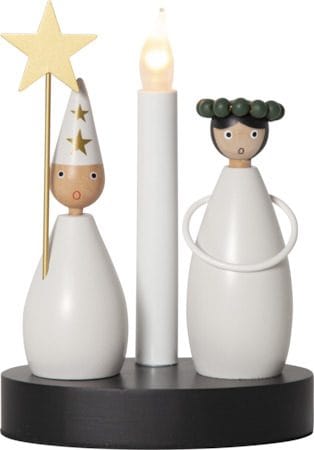 Christmas Joy lysestake 16 cm, hvit
