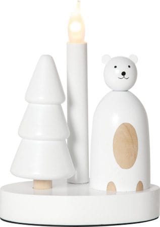 Christmas Joy lysestake 16 cm, hvit