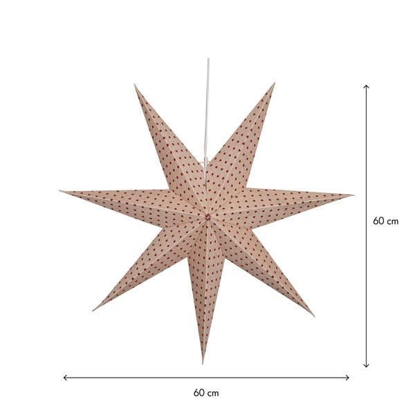Cotton papirstjerne 60 cm - beige med røde prikker - Innredning - Julepynt & helgedekorasjon - Julepynt & juledekorasjon
