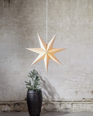 Cotton papirstjerne 60 cm - beige med grønne prikker - Innredning - Julepynt & helgedekorasjon - Julepynt & juledekorasjon
