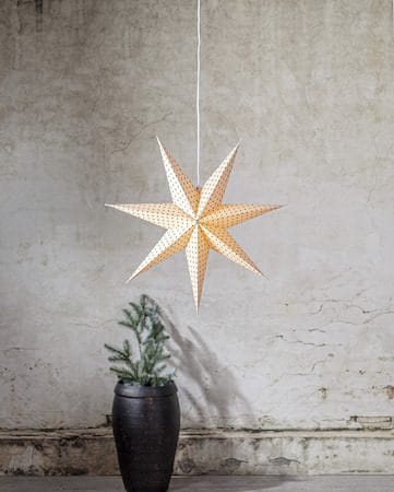 Cotton papirstjerne 60 cm - beige med grønne prikker - Innredning - Julepynt & helgedekorasjon - Julepynt & juledekorasjon
