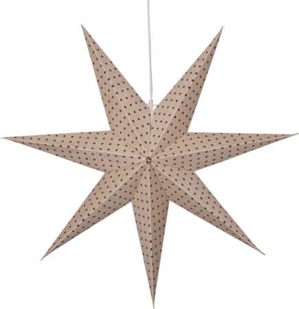 Cotton papirstjerne 60 cm - beige med røde prikker - Innredning - Julepynt & helgedekorasjon - Julepynt & juledekorasjon
