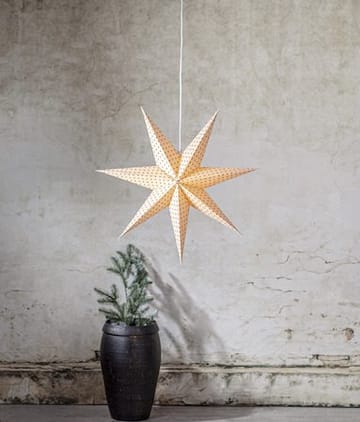 Cotton papirstjerne 60 cm - beige med røde prikker - Innredning - Julepynt & helgedekorasjon - Julepynt & juledekorasjon