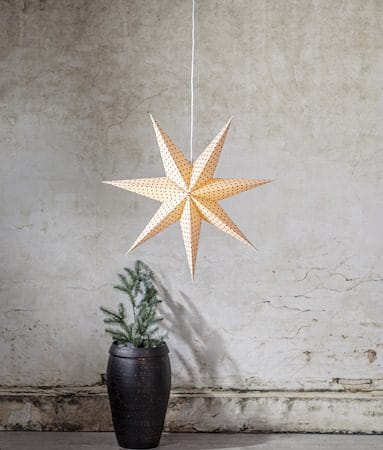 Cotton papirstjerne 60 cm - beige med røde prikker - Innredning - Julepynt & helgedekorasjon - Julepynt & juledekorasjon