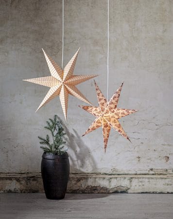Cotton papirstjerne 60 cm - beige med røde prikker - Innredning - Julepynt & helgedekorasjon - Julepynt & juledekorasjon