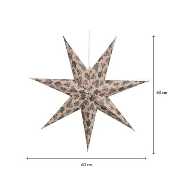 Cotton papirstjerne 60 cm - beige med grønt kongle- og granbarnålsmønster - Innredning - Julepynt & helgedekorasjon - Julepynt & juledekorasjon