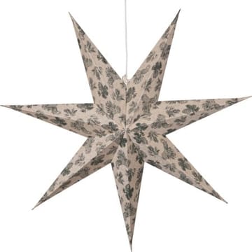 Cotton papirstjerne 60 cm - beige med grønt kongle- og granbarnålsmønster - Innredning - Julepynt & helgedekorasjon - Julepynt & juledekorasjon