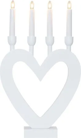 Dala lysestake 27 cm, hvit