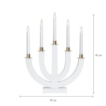 Eli lysestake 37 cm - hvit med gullmalt dekor - Innredning - Julepynt & helgedekorasjon - Julepynt & juledekorasjon