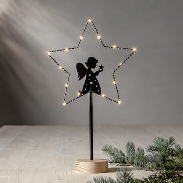 Glimta innendørs dekorasjonsbelysning 25 cm - svart med naturfarget trebase - Innredning - Julepynt & helgedekorasjon - Julepynt & juledekorasjon