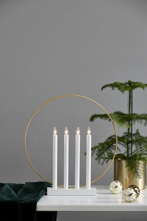 Glory lysestake 42 cm - hvit/messingfarget - Innredning - Julepynt & helgedekorasjon - Julepynt & juledekorasjon