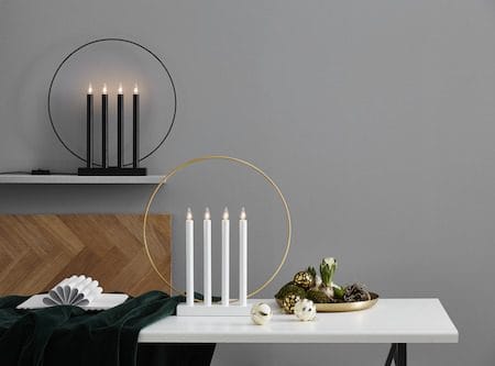 Glory lysestake 42 cm - hvit/messingfarget - Innredning - Julepynt & helgedekorasjon - Julepynt & juledekorasjon