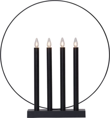 Glory lysestake 42 cm - svart med messingfarget dekor - Innredning - Julepynt & helgedekorasjon - Julepynt & juledekorasjon