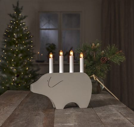 Gry lysestake 28,5 cm - beige - Innredning - Julepynt & helgedekorasjon - Julepynt & juledekorasjon