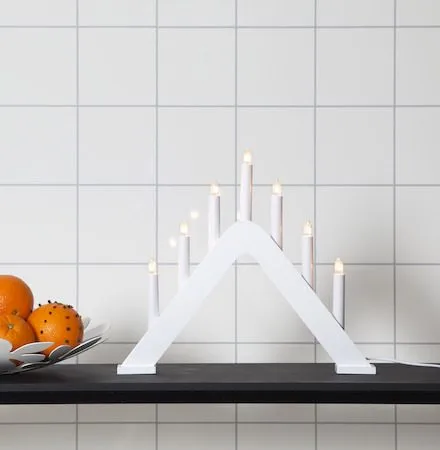 Jarve lysestake 41 cm - hvit - Innredning - Julepynt & helgedekorasjon - Julepynt & juledekorasjon