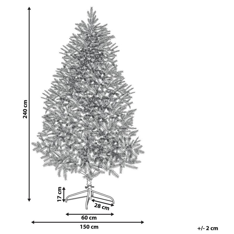Bassie Snøete Plastgran 240 cm - Hvit/Grønn - Innredning - Julepynt & helgedekorasjon - Julepynt & juledekorasjon - Plastjuletre