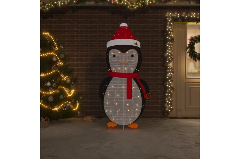 beBasic Dekorativ pingvinfigur julesnø LED luksusstoff 180 cm - Svart - Innredning - Julepynt & helgedekorasjon - Julepynt & juledekorasjon - Lys jul