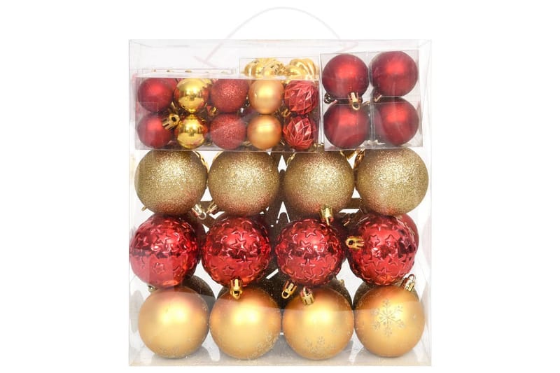 beBasic Julekulesett 70 deler gull og rød - RÃ¸d - Julepynt & juledekorasjon - Juletrepynt & julekuler