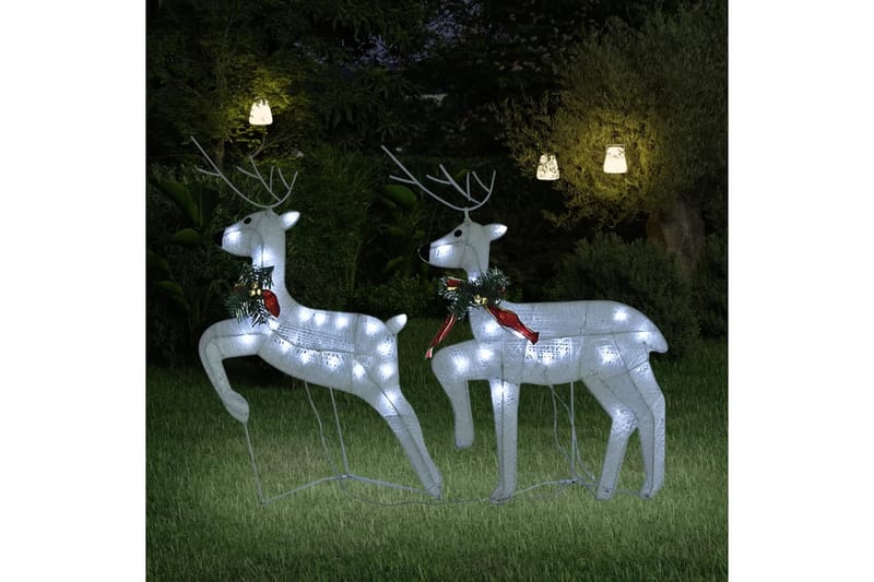 beBasic Julereinsdyr 2 stk hvit 40 LED - Lys jul - Julepynt & juledekorasjon