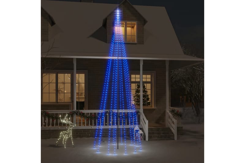 beBasic Juletre på flaggstang 732 LED blå 500 cm - Plastjuletre