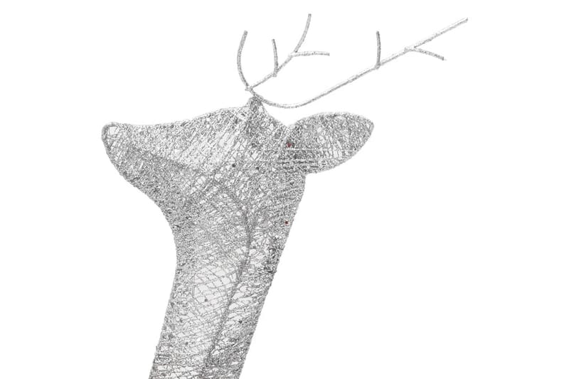 beBasic Julreinfamilie 270x7x90 cm sølv kaldhvitt netting - Juleengel & julefigur - Julepynt & juledekorasjon