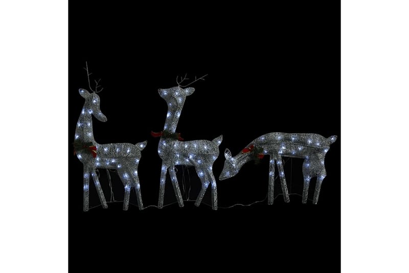 beBasic Julreinfamilie 270x7x90 cm sølv kaldhvitt netting - Juleengel & julefigur - Julepynt & juledekorasjon