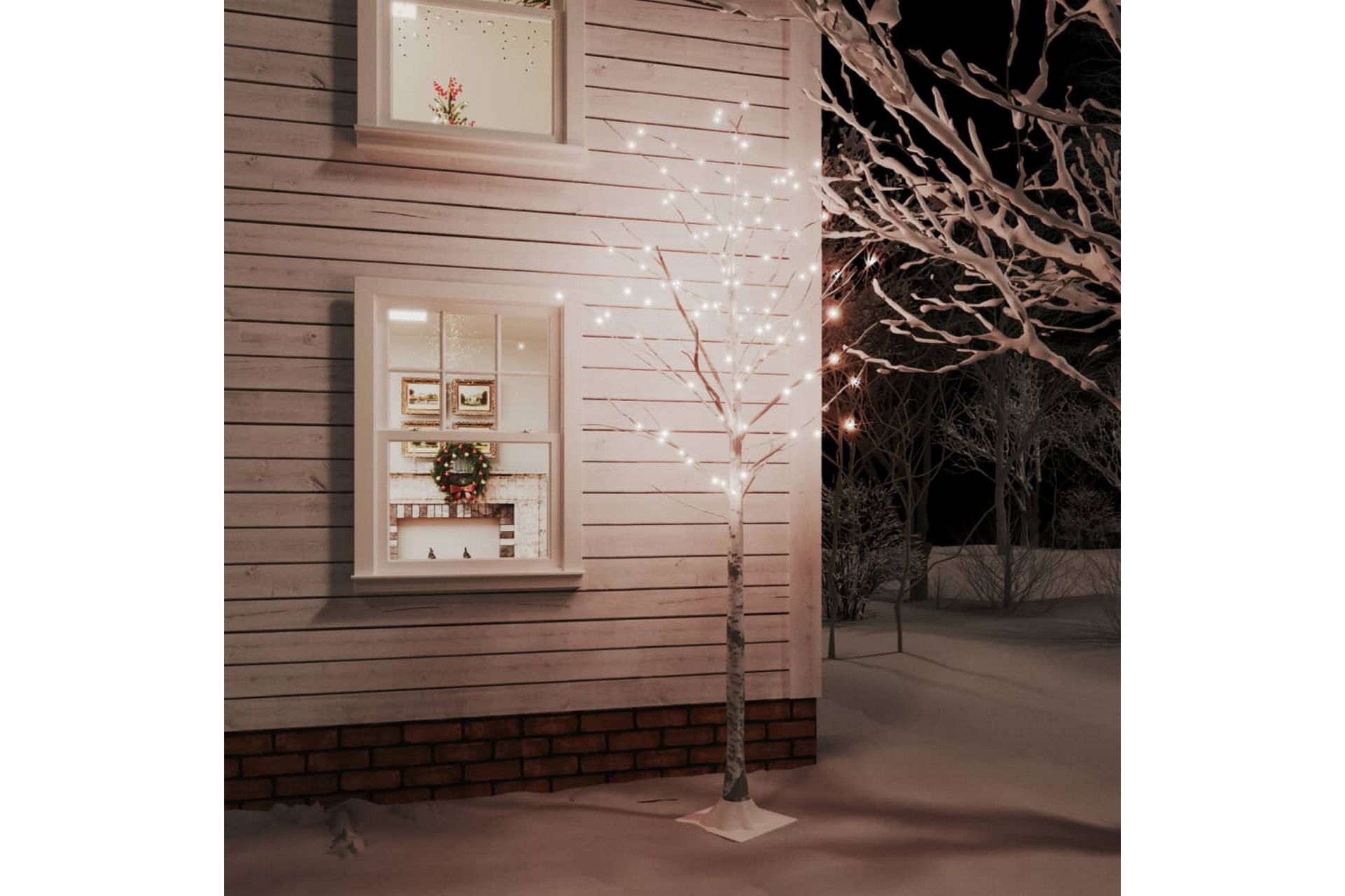 beBasic LED-bjørketre varmhvit 128 lysdioder 220 cm - Innredning - Julepynt & helgedekorasjon - Julepynt & juledekorasjon - Plastjuletre