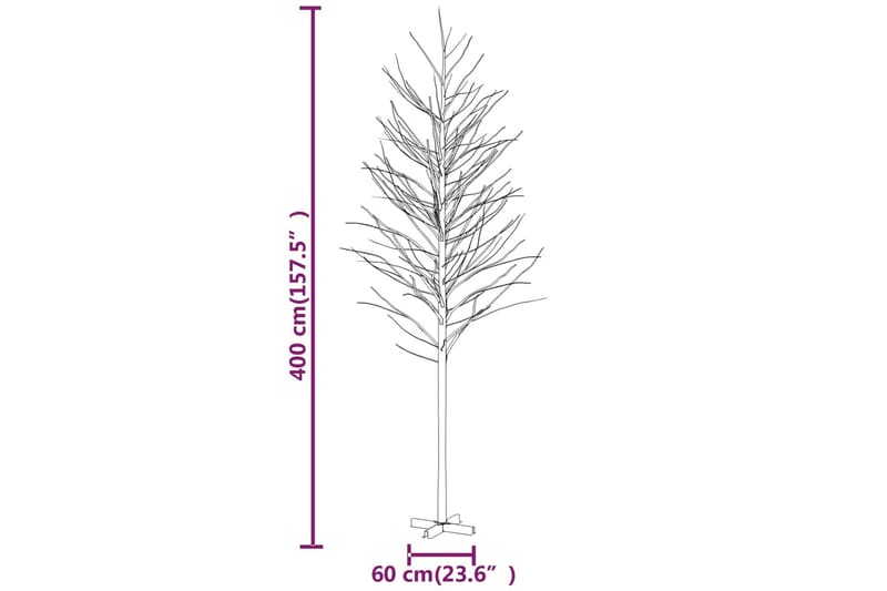 beBasic LED-bjørketre varmhvit 672 lysdioder 400 cm - Plastjuletre