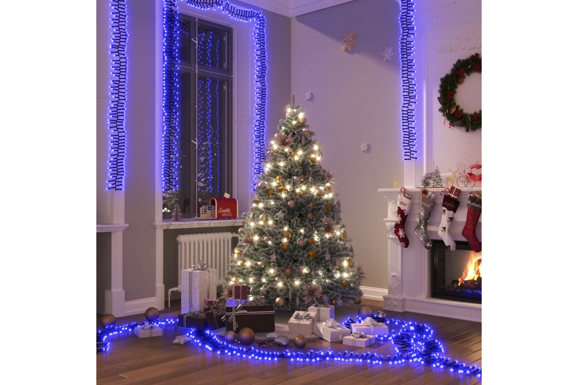 beBasic LED-strenglys med 1000 lysdioder blå 20 m PVC - Innredning - Julepynt & helgedekorasjon - Julepynt & juledekorasjon - Lys jul