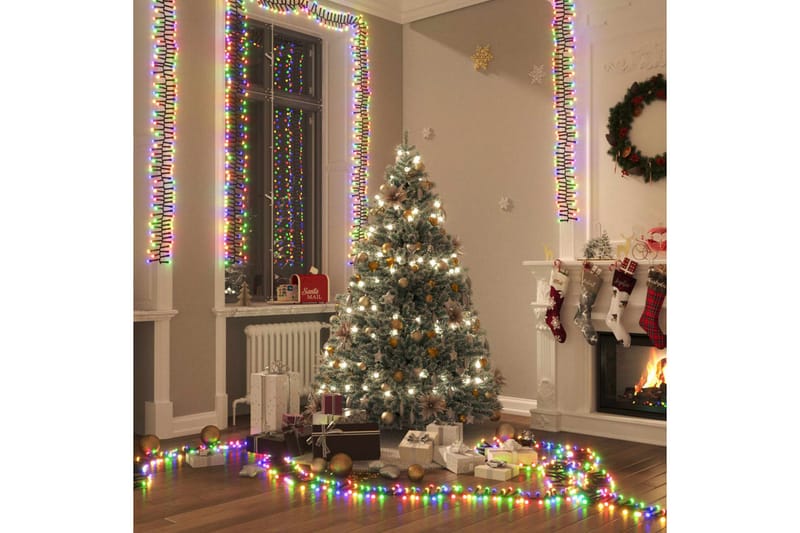 beBasic LED-strenglys med 1000 lysdioder fargerik 20 m PVC - Lys jul - Julepynt & juledekorasjon