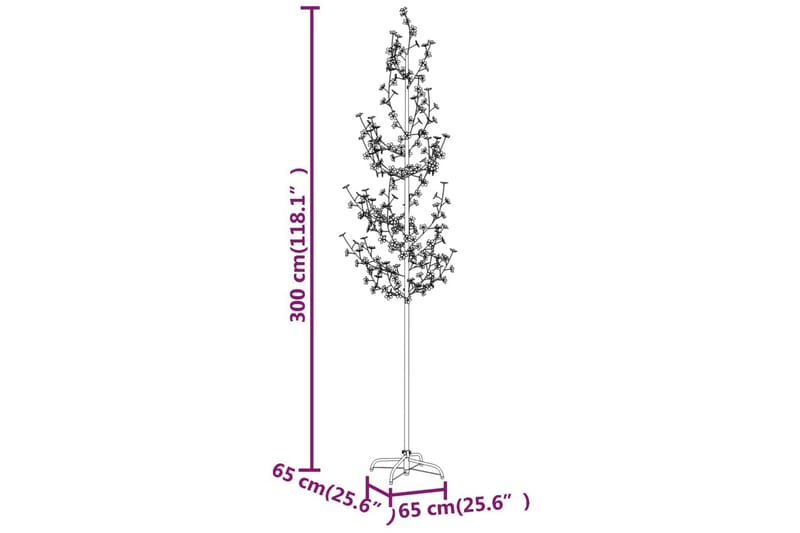 beBasic LED-tre kirsebærblomst varmhvit 368 lysdioder 300 cm - Plastjuletre