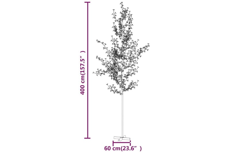 beBasic LED-tre kirsebærblomst varmhvit 672 lysdioder 400 cm - Plastjuletre