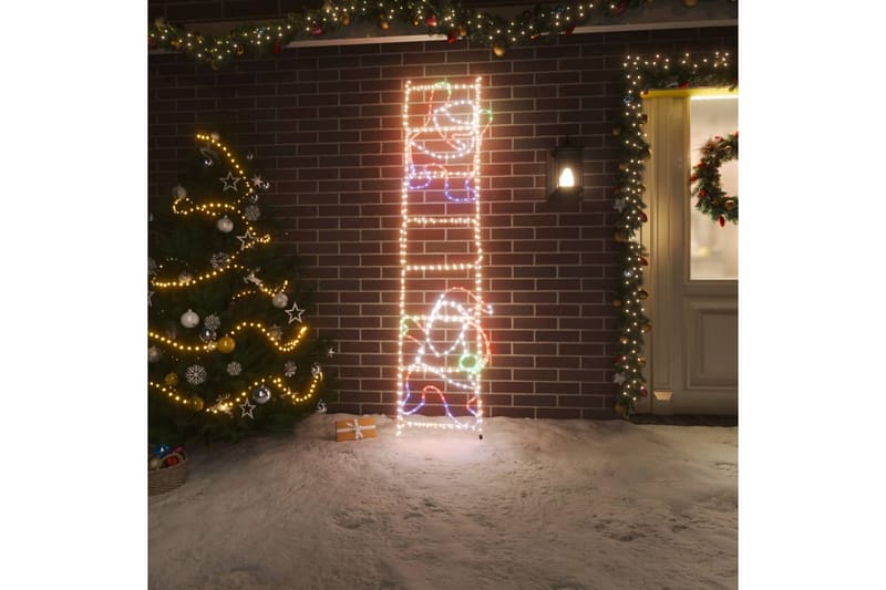 beBasic Sammenleggbar julenisse på stige med 552 lysdioder - Lys jul - Julepynt & juledekorasjon