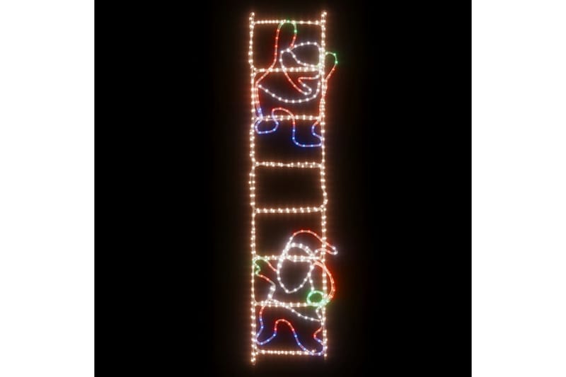 beBasic Sammenleggbar julenisse på stige med 552 lysdioder - Lys jul - Julepynt & juledekorasjon