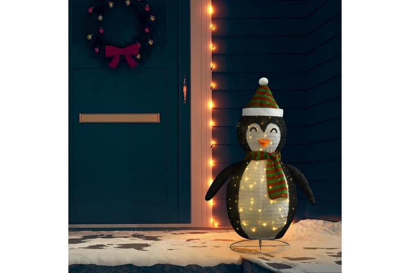 Dekorativ pingvinfigur julesnø LED luksusstoff 120 cm - Svart - Innredning - Julepynt & helgedekorasjon - Julepynt & juledekorasjon - Juleengel & julefigur