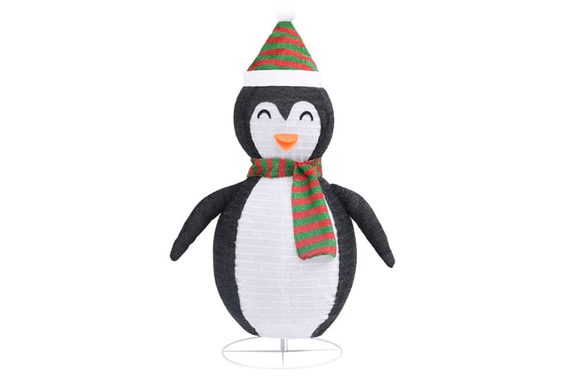 Dekorativ pingvinfigur julesnø LED luksusstoff 90 cm - Hvit - Juleengel & julefigur - Julepynt & juledekorasjon