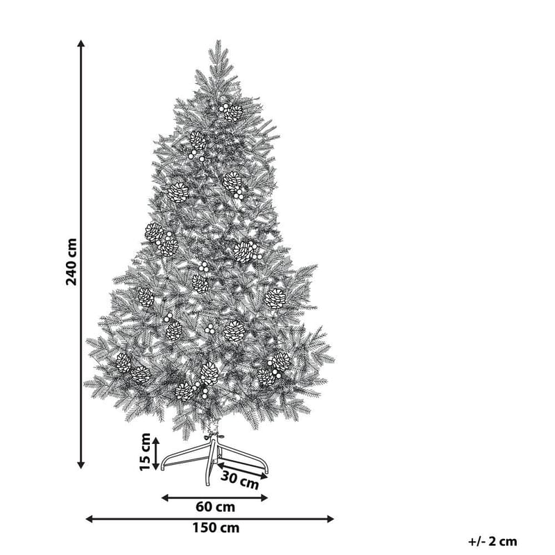 Denali Plastgran 240 cm - Grønn/Rød/Hvit - Innredning - Julepynt & helgedekorasjon - Julepynt & juledekorasjon - Plastjuletre