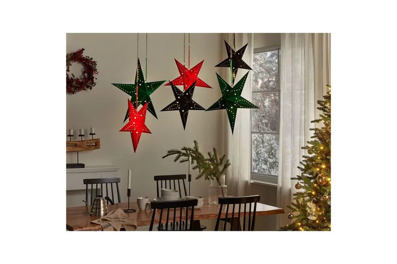 Hängande dekorationer Beliani Motti set om 2 Grön, 45x18x45 cm Black 45x18x45 cm - Innredning - Julepynt & helgedekorasjon - Julepynt & juledekorasjon - Juleengel & julefigur