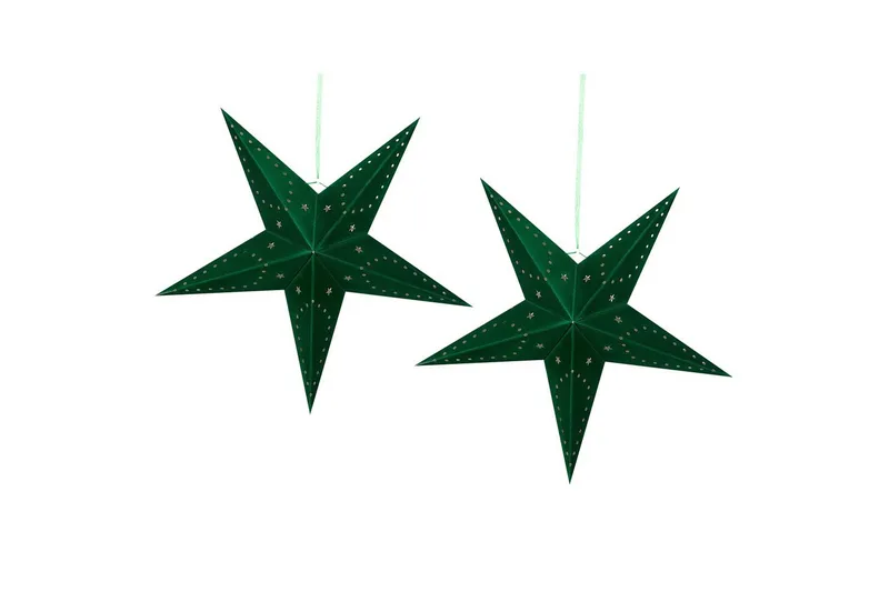 Hängande dekorationer Beliani Motti set om 2 Grön, 45x18x45 cm Dark green 60x18x60 cm - Innredning - Julepynt & helgedekorasjon - Julepynt & juledekorasjon - Juleengel & julefigur