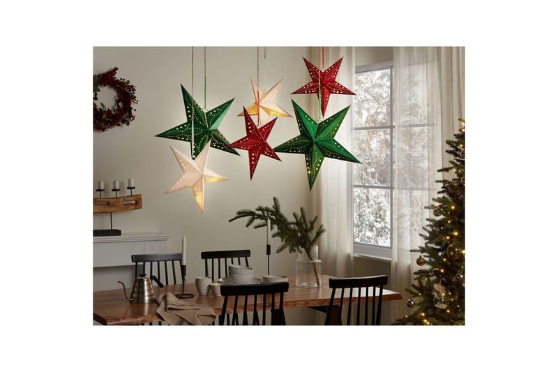 Hängande dekorationer Beliani Motti set om 2 Grön, 45x18x45 cm Green 60x18x60 cm - Innredning - Julepynt & helgedekorasjon - Julepynt & juledekorasjon - Juleengel & julefigur