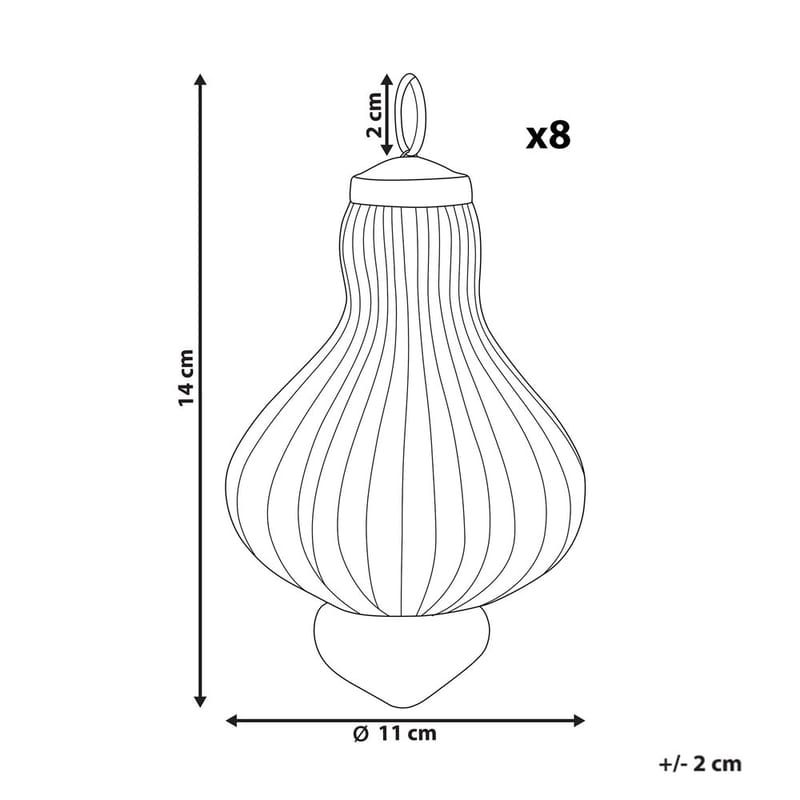 Julekule Brillant Sett med 8 - Rød - Innredning - Julepynt & helgedekorasjon - Julepynt & juledekorasjon